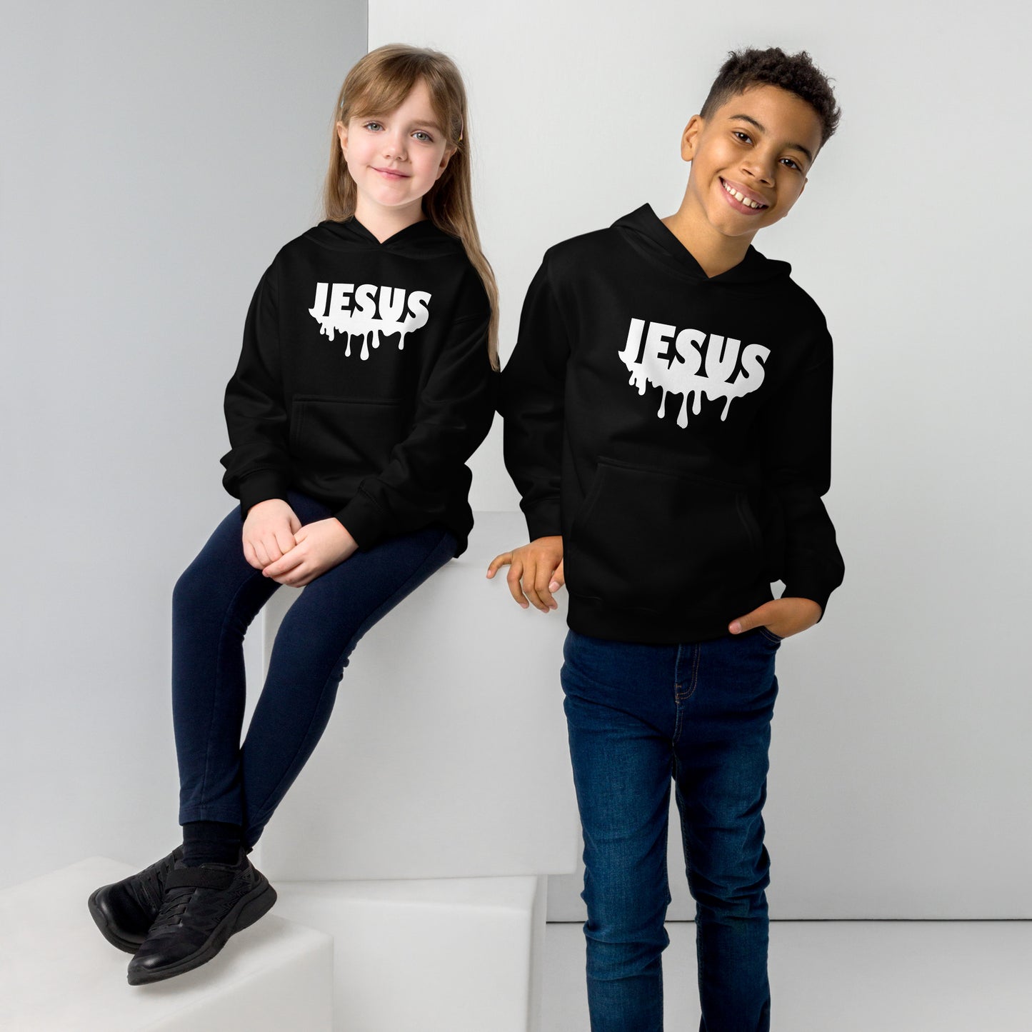 Jesus Drip Kids Fleece Hoodie