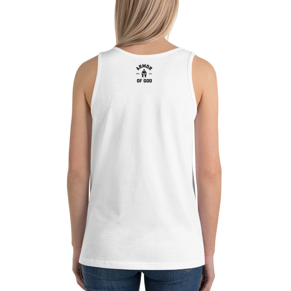 Armor of God Tank Top White (Unisex) - Humble & Faithful Co.