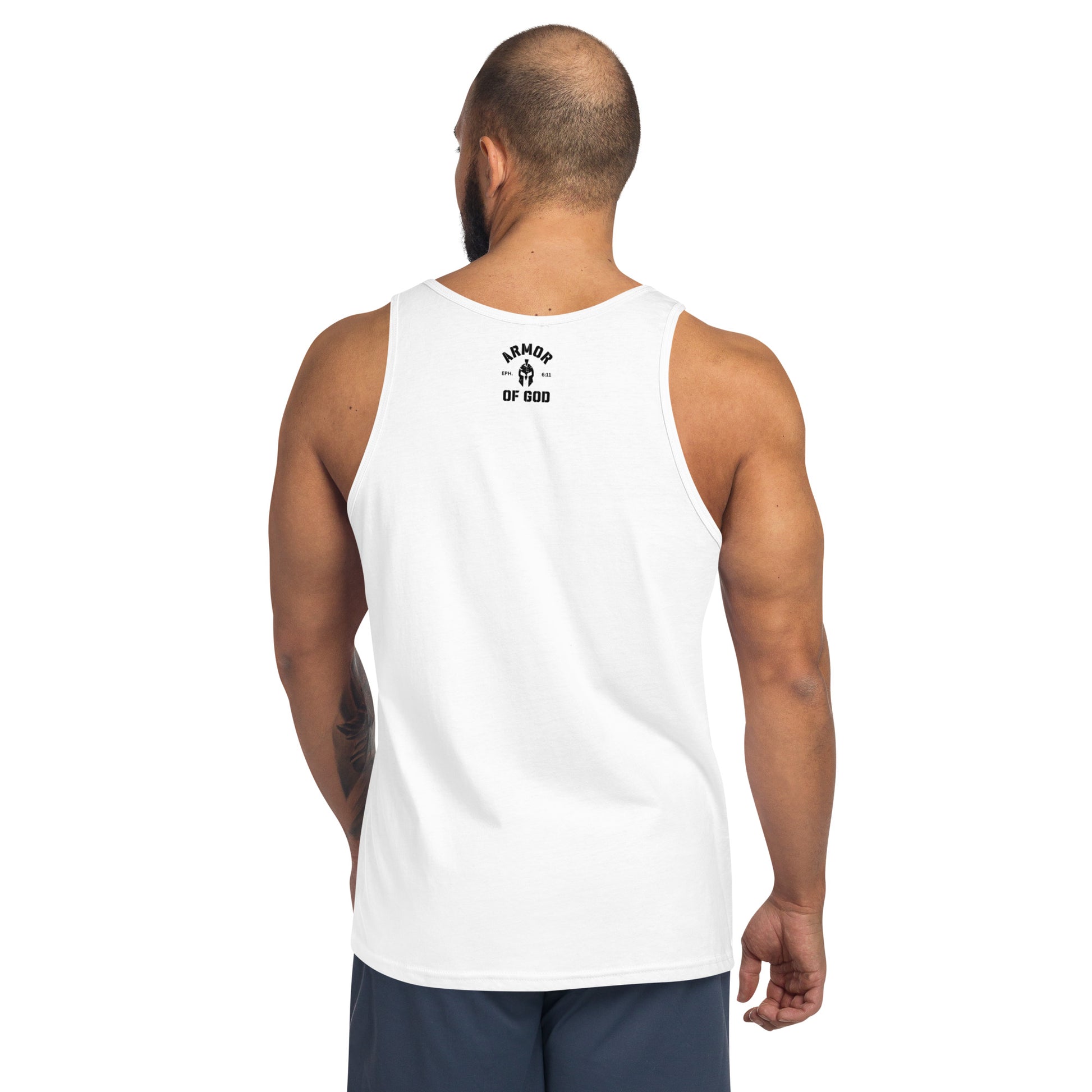 Armor of God Tank Top White (Unisex) - Humble & Faithful Co.