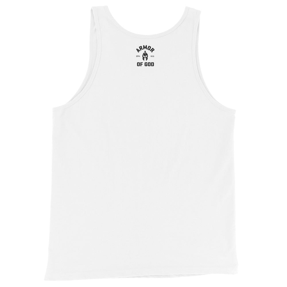Armor of God Tank Top White (Unisex) - Humble & Faithful Co.