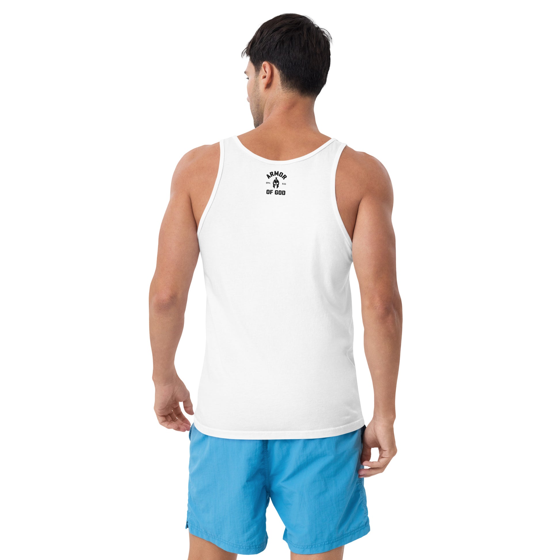 Armor of God Tank Top White (Unisex) - Humble & Faithful Co.