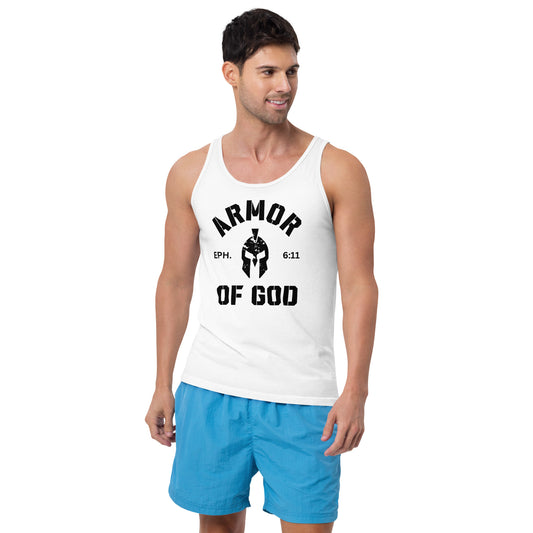 Armor of God Tank Top White (Unisex) - Humble & Faithful Co.