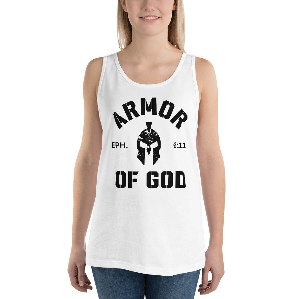 Armor of God Tank Top White (Unisex) - Humble & Faithful Co.