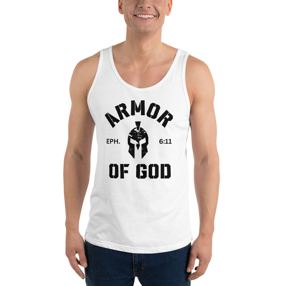 Armor of God Tank Top White (Unisex) - Humble & Faithful Co.