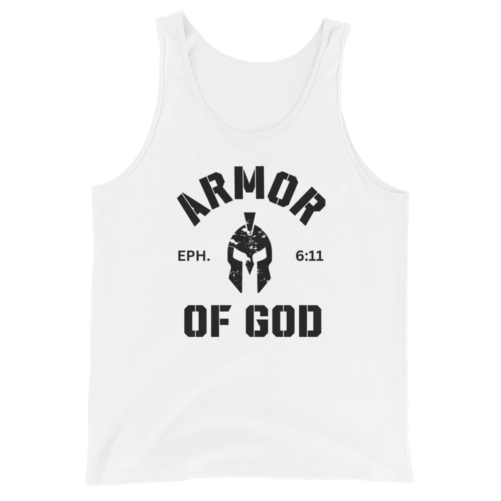 Armor of God Tank Top White (Unisex) - Humble & Faithful Co.