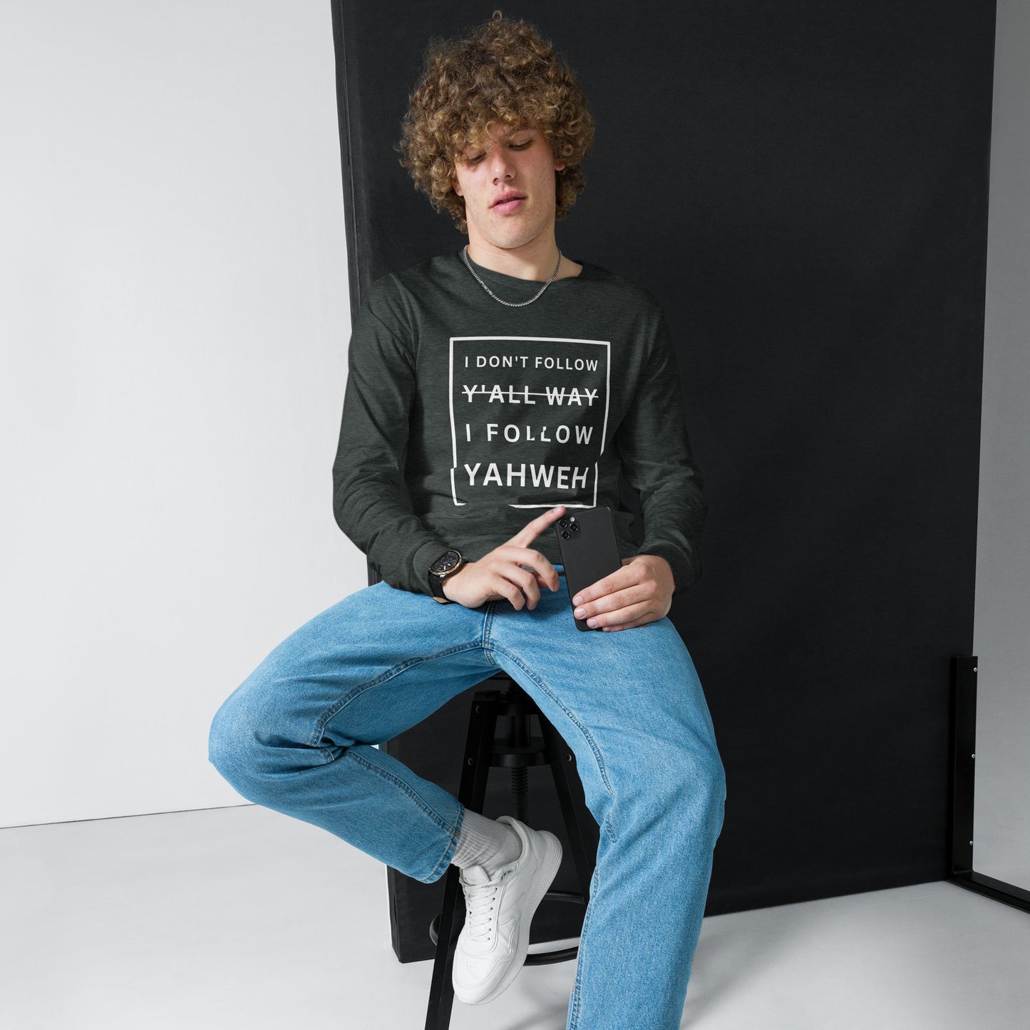 I Don't Follow Y'all Way Long Sleeve T-Shirt - Humble & Faithful Co.