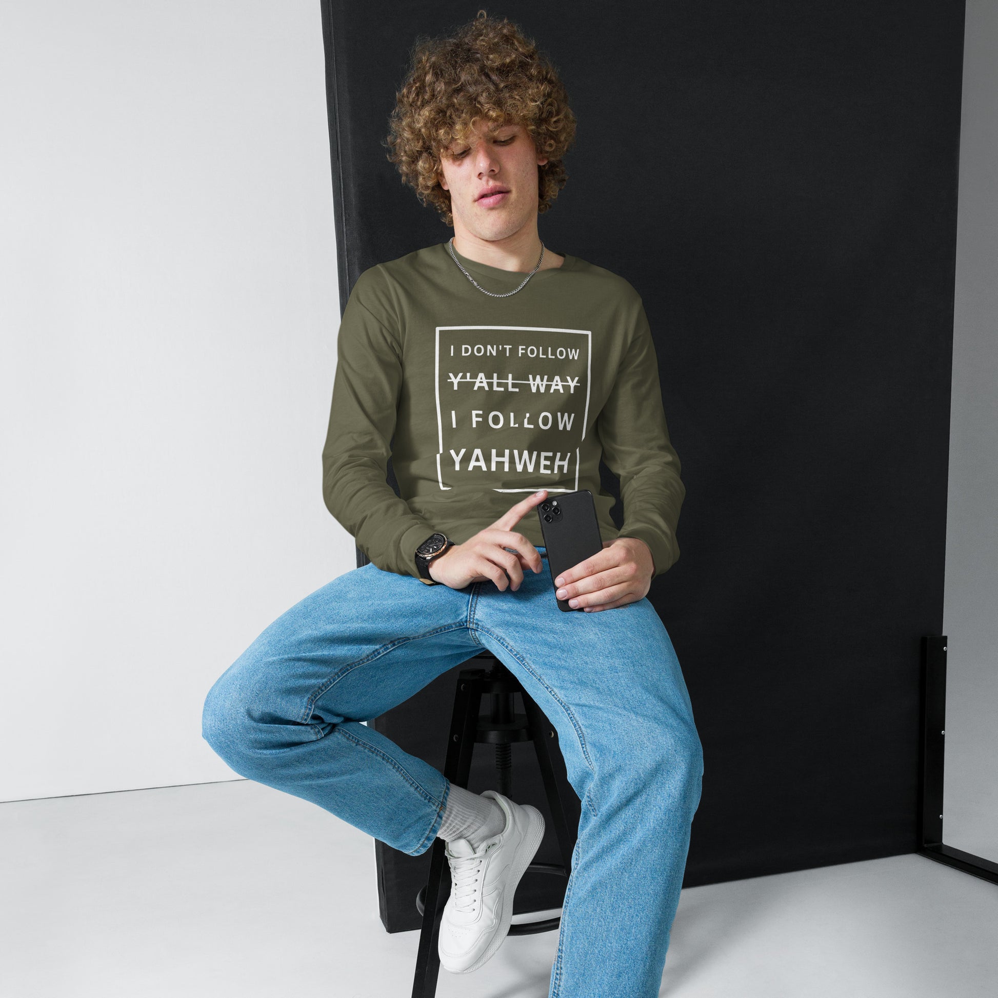 I Don't Follow Y'all Way Long Sleeve T-Shirt - Humble & Faithful Co.