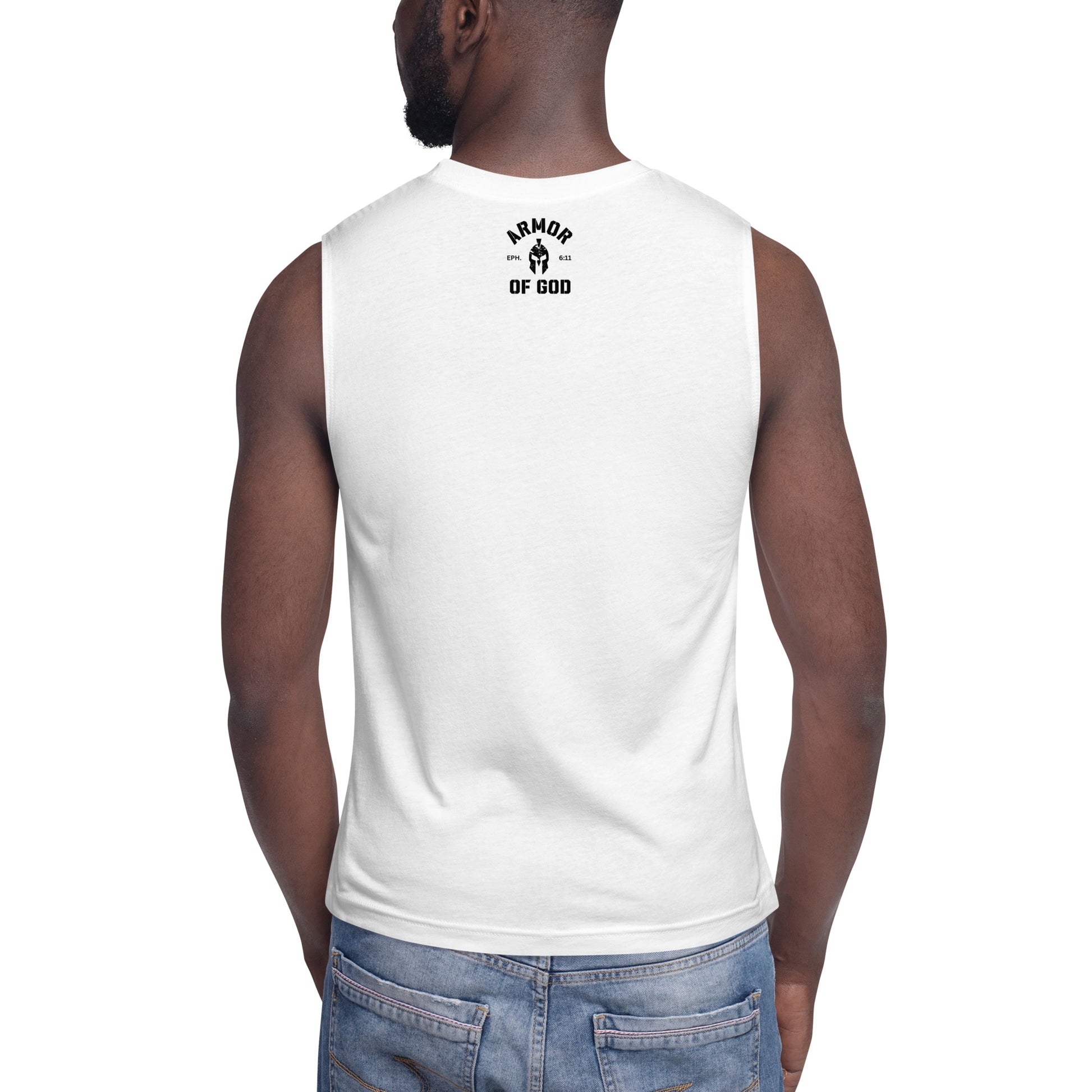 Armor of God Muscle Shirt (White) - Humble & Faithful Co.