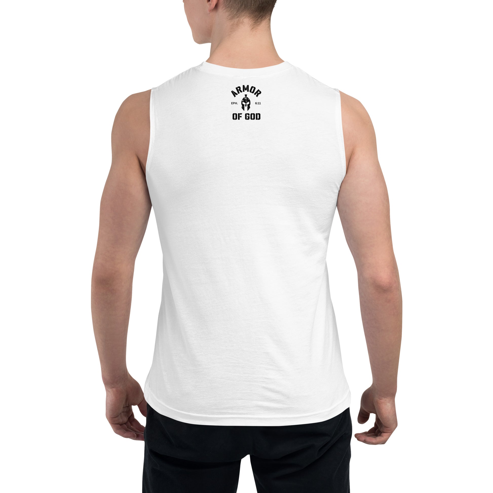Armor of God Muscle Shirt (White) - Humble & Faithful Co.