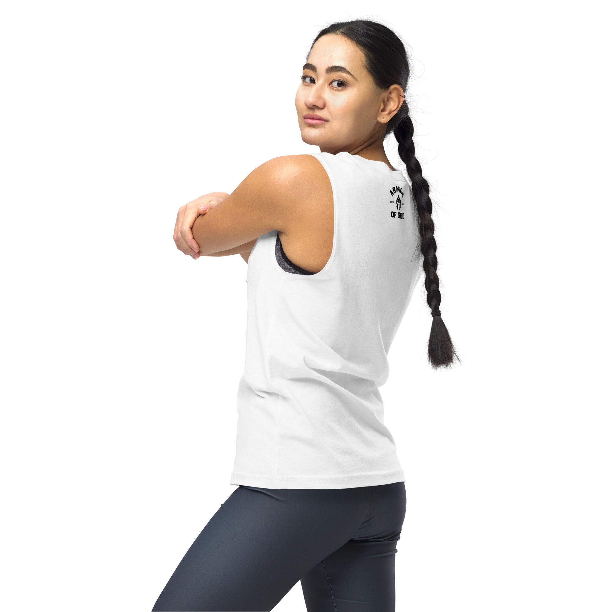 Armor of God Muscle Shirt (White) - Humble & Faithful Co.