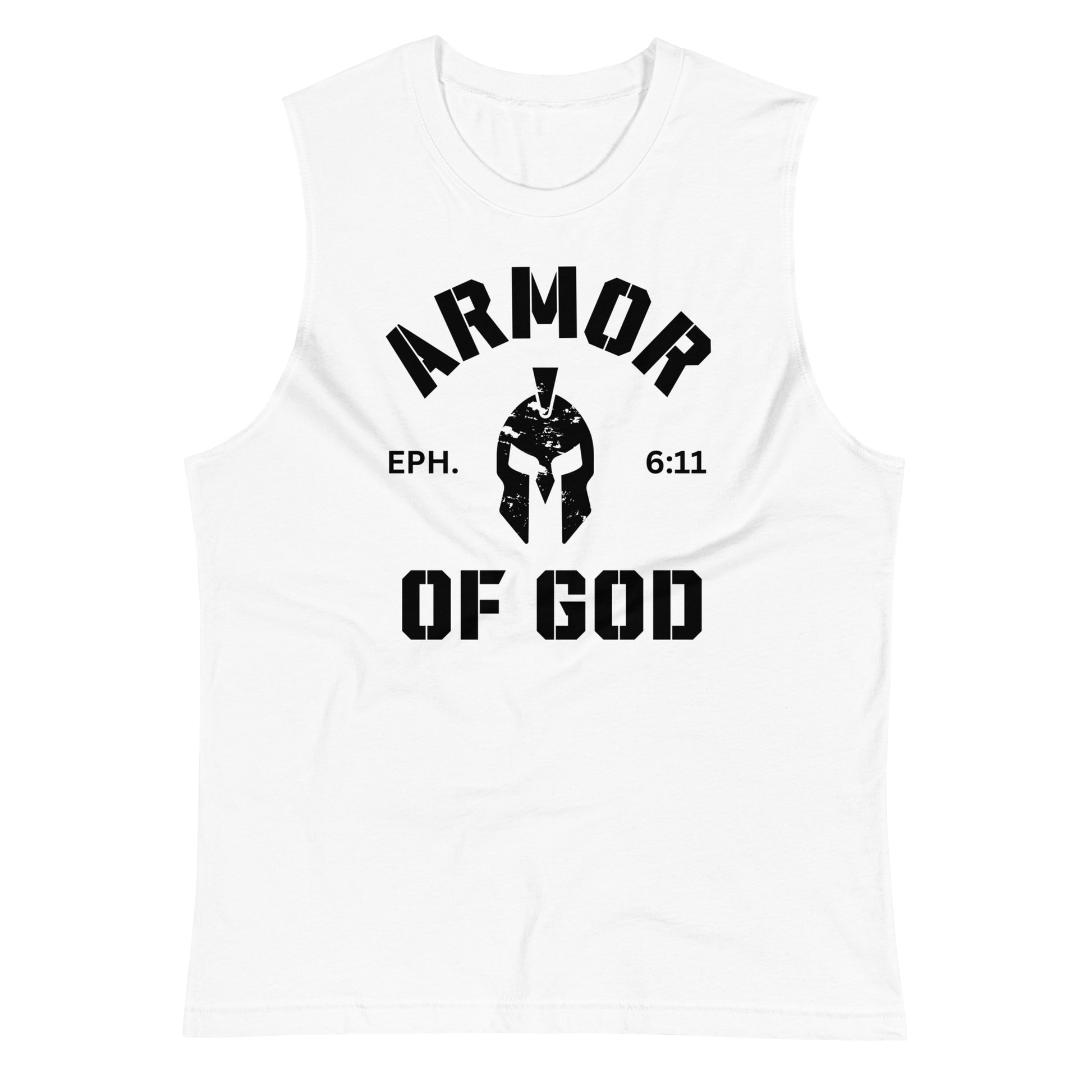 Armor of God Muscle Shirt (White) - Humble & Faithful Co.