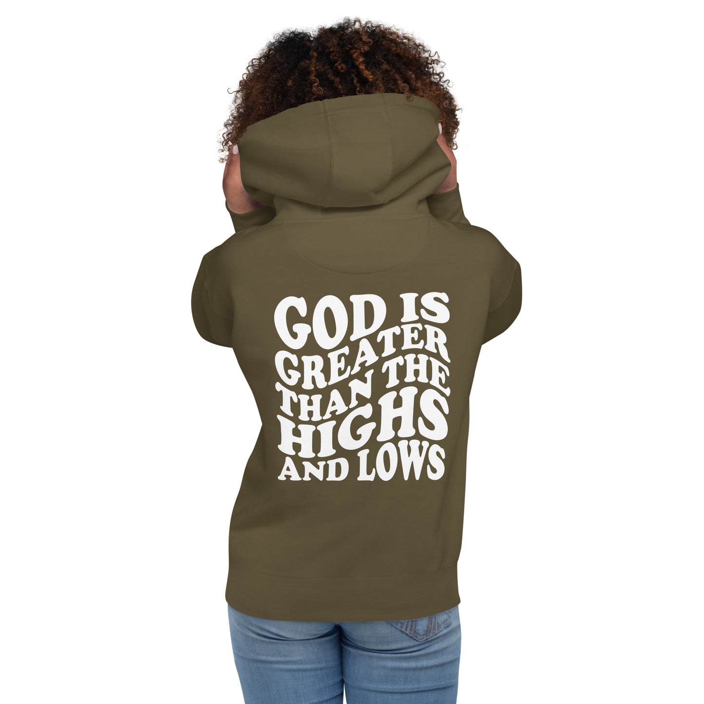 God is Greater than the Highs and Lows Hoodie - Humble & Faithful Co.