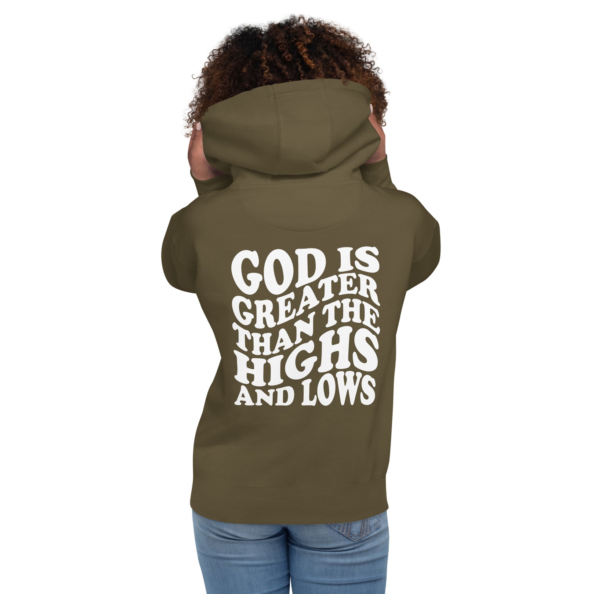 God is Greater than the Highs and Lows Hoodie - Humble & Faithful Co.