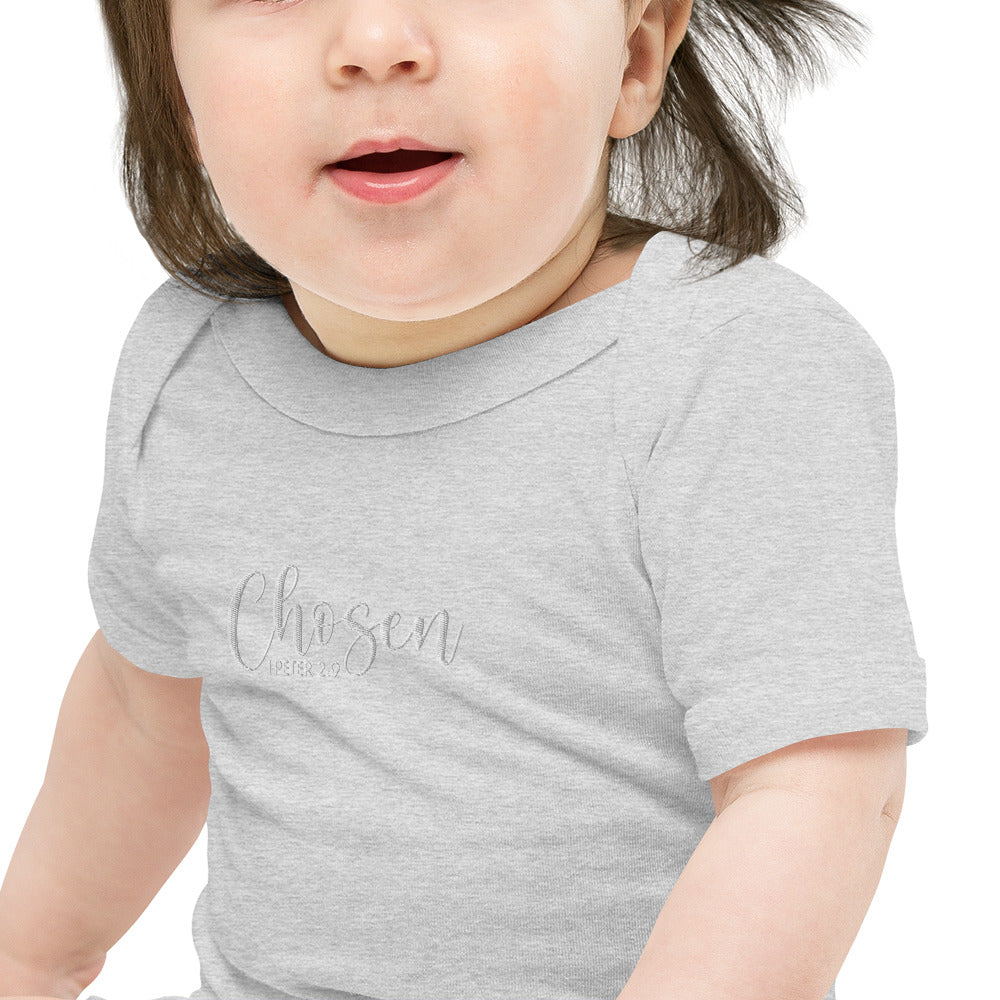 Chosen Baby Embroidered Short Sleeve One Piece (Unisex) - Humble & Faithful Co.