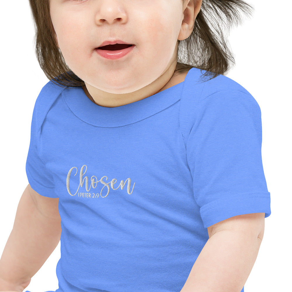 Chosen Baby Embroidered Short Sleeve One Piece (Unisex) - Humble & Faithful Co.