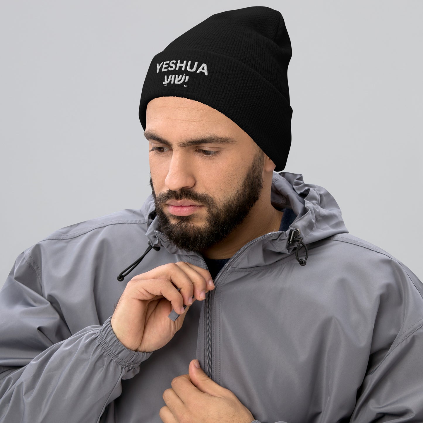 Yeshua Embroidered Cuffed Beanie (Unisex) - Humble & Faithful Co.