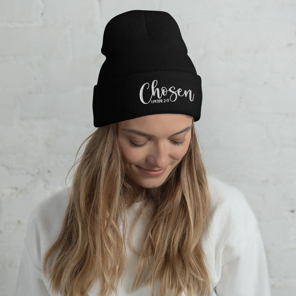 Chosen Embroidered Cuffed Beanie (Unisex) - Humble & Faithful Co.