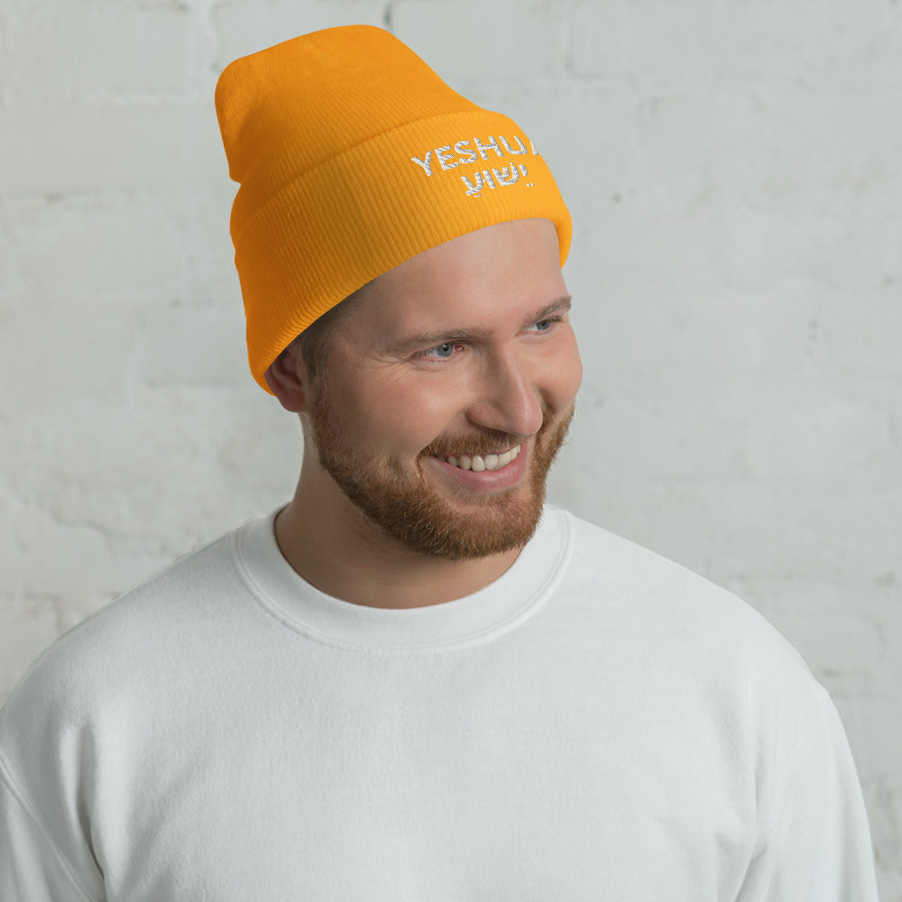Yeshua Embroidered Cuffed Beanie (Unisex) - Humble & Faithful Co.