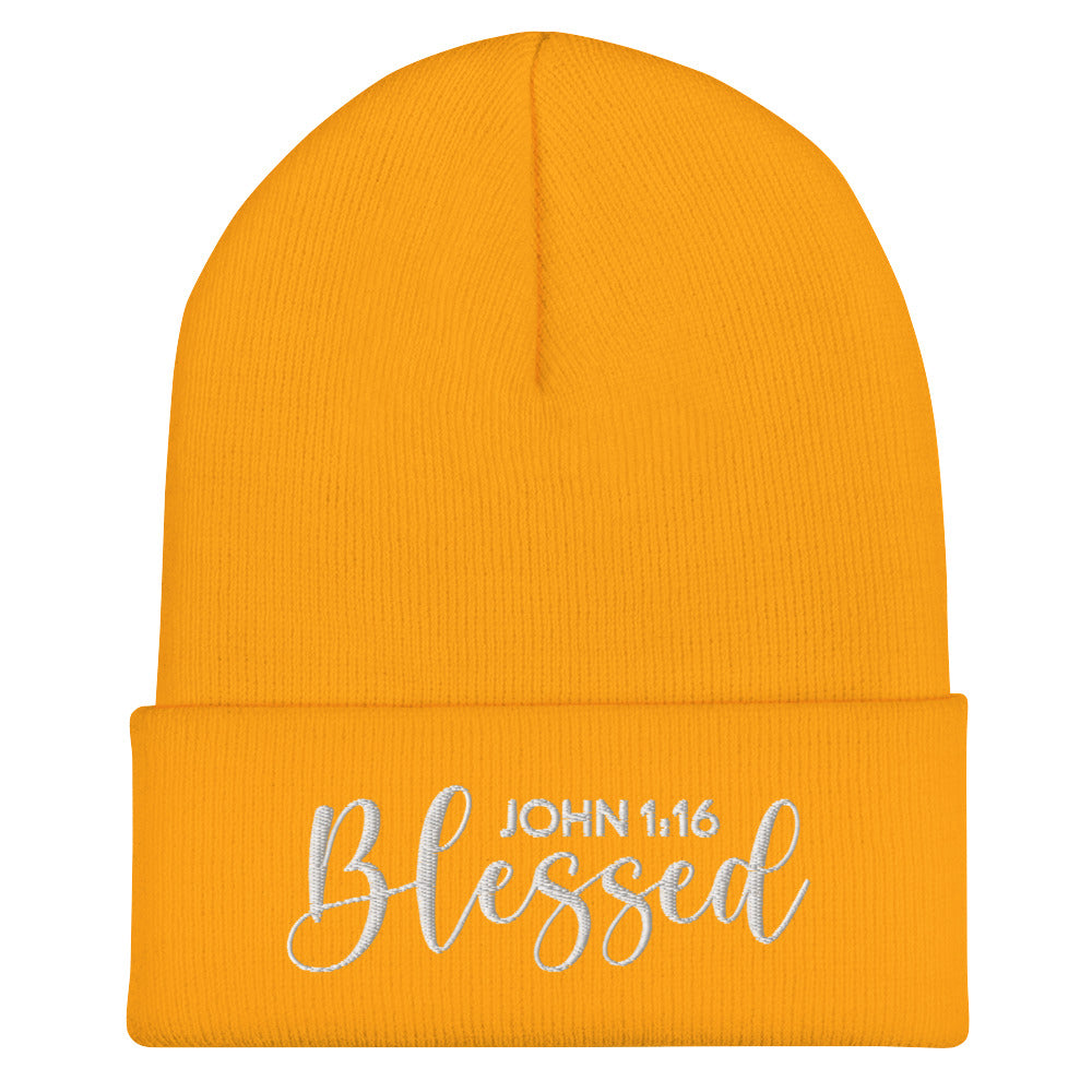 Blessed Embroidered Cuffed Beanie (Unisex) - Humble & Faithful Co.