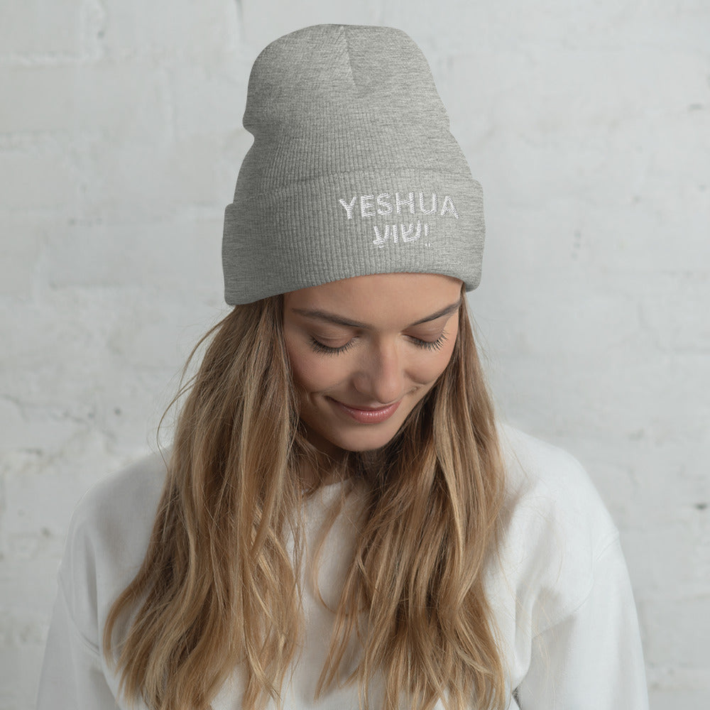 Yeshua Embroidered Cuffed Beanie (Unisex) - Humble & Faithful Co.