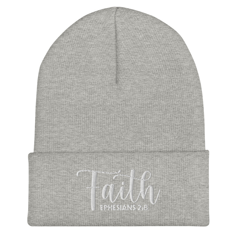 Faith Embroidered Cuffed Beanie (Unisex) - Humble & Faithful Co.