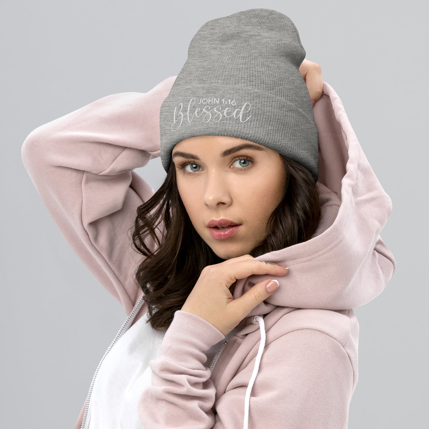 Blessed Embroidered Cuffed Beanie (Unisex) - Humble & Faithful Co.