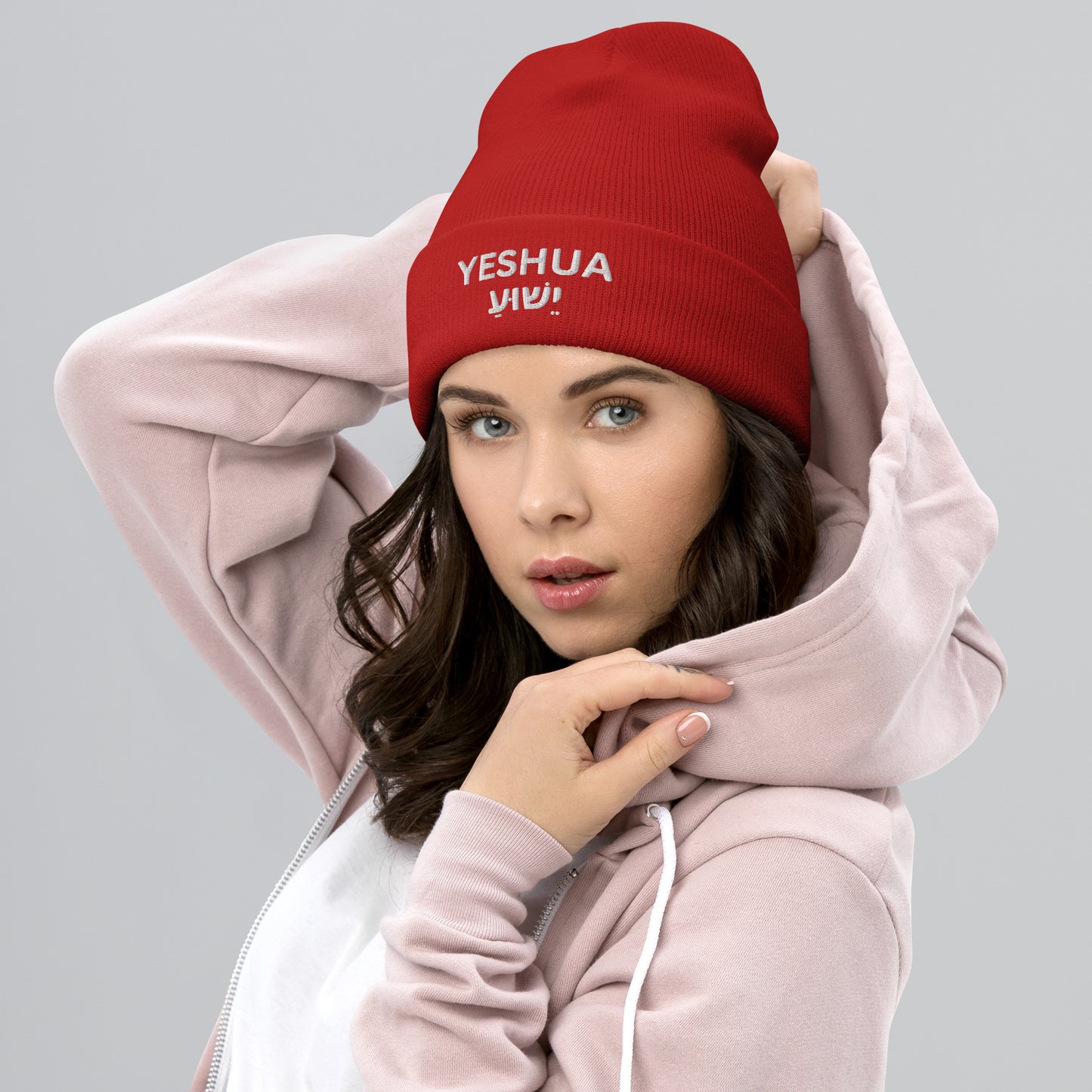 Yeshua Embroidered Cuffed Beanie (Unisex) - Humble & Faithful Co.