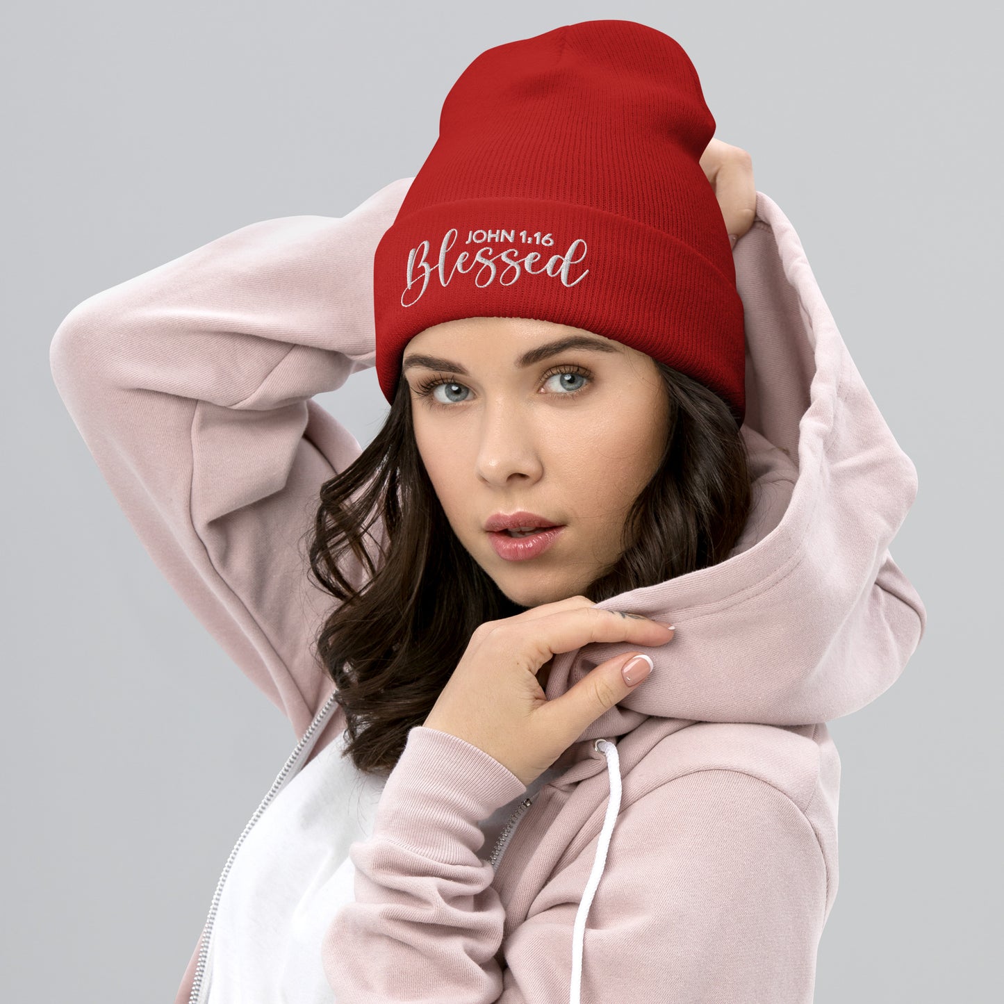 Blessed Embroidered Cuffed Beanie (Unisex) - Humble & Faithful Co.