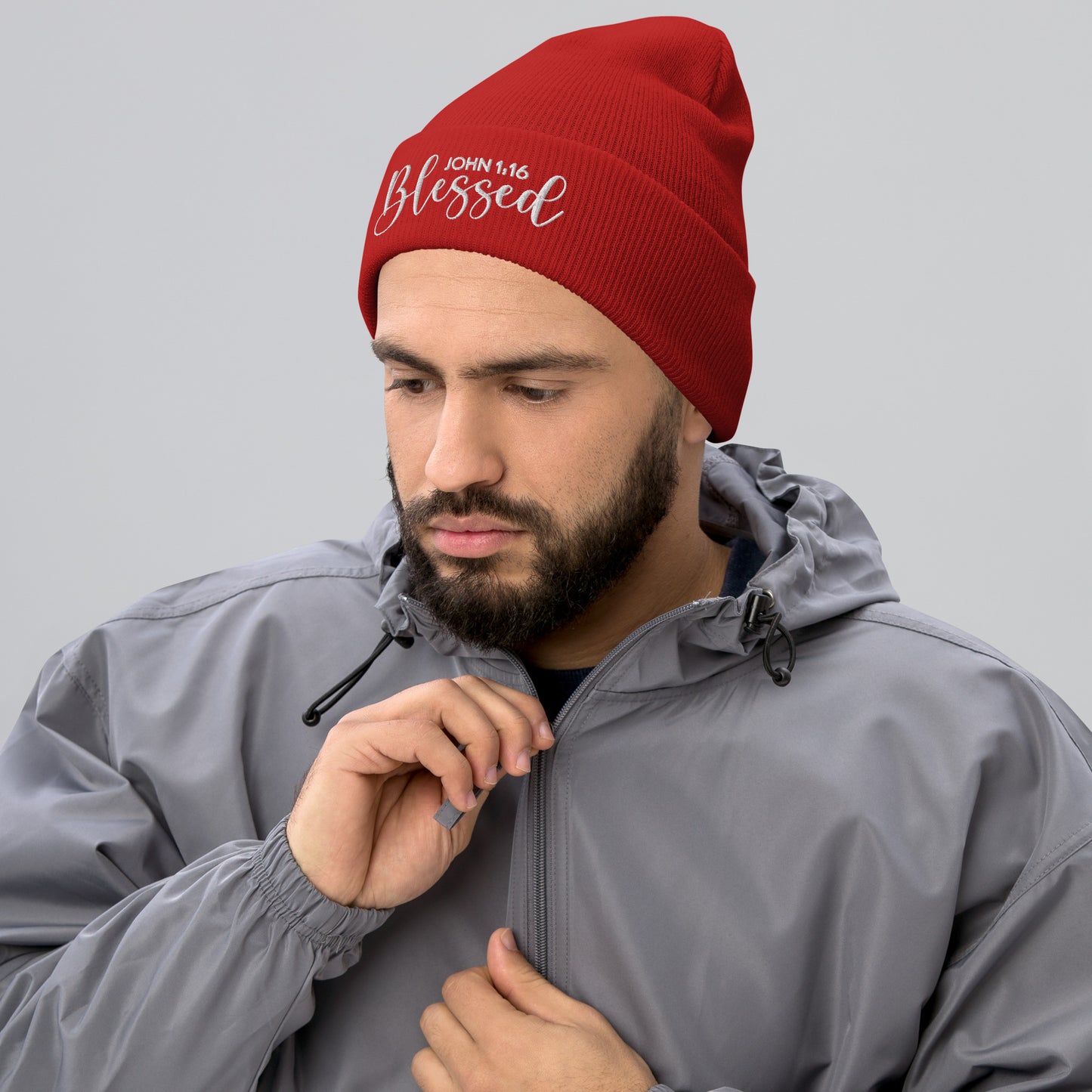 Blessed Embroidered Cuffed Beanie (Unisex) - Humble & Faithful Co.