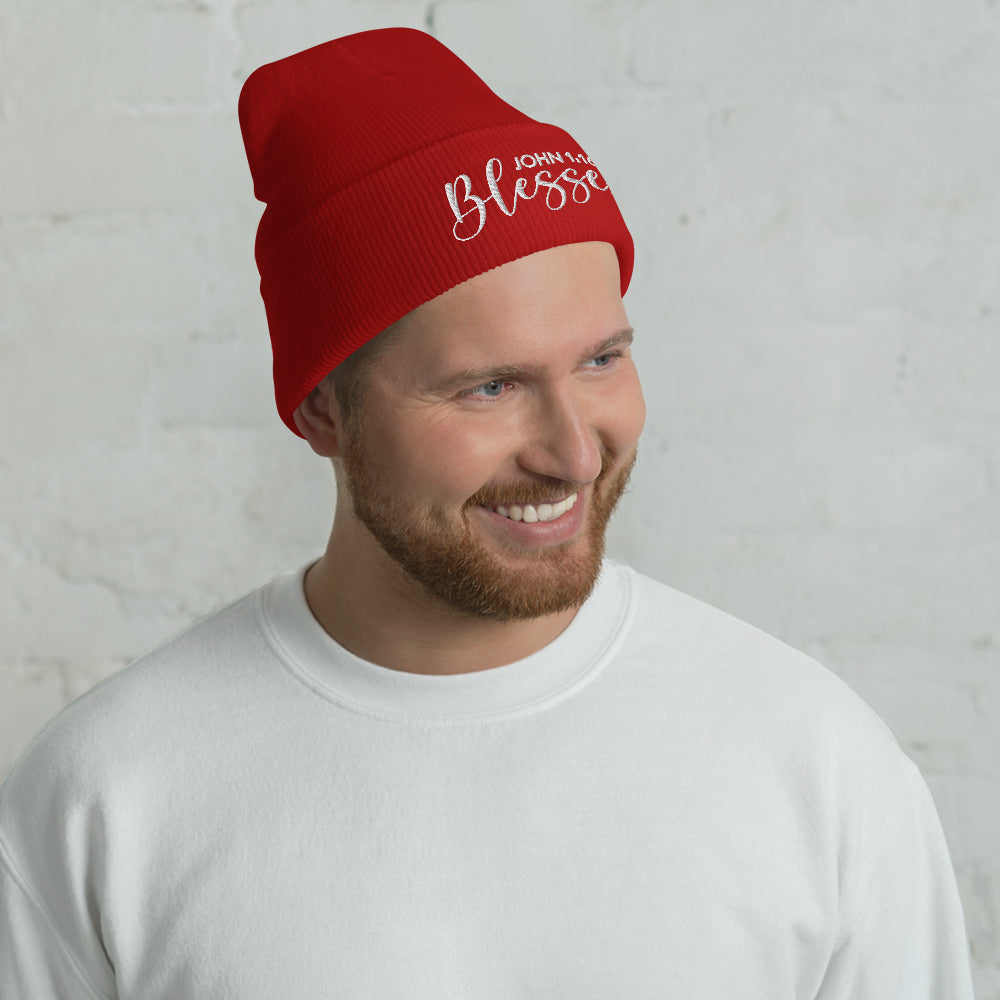 Blessed Embroidered Cuffed Beanie (Unisex) - Humble & Faithful Co.