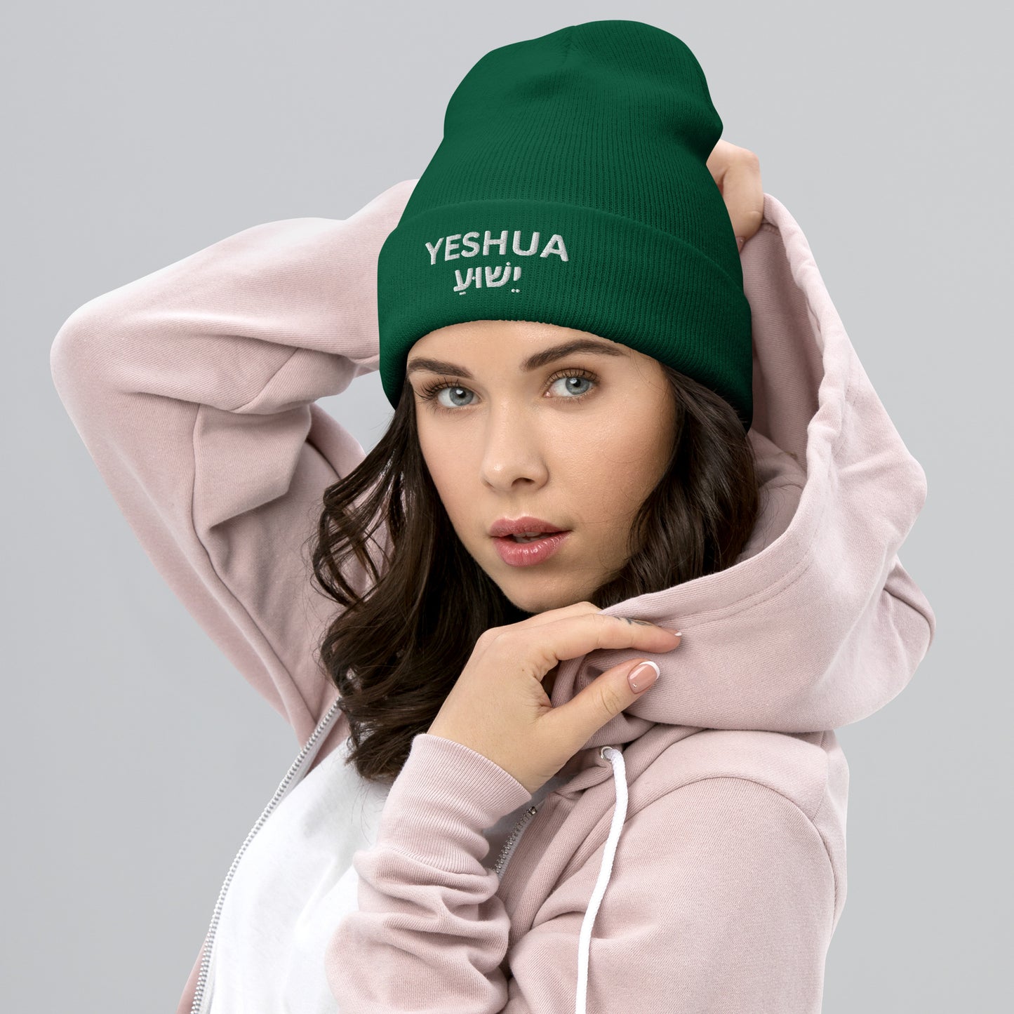 Yeshua Embroidered Cuffed Beanie (Unisex) - Humble & Faithful Co.