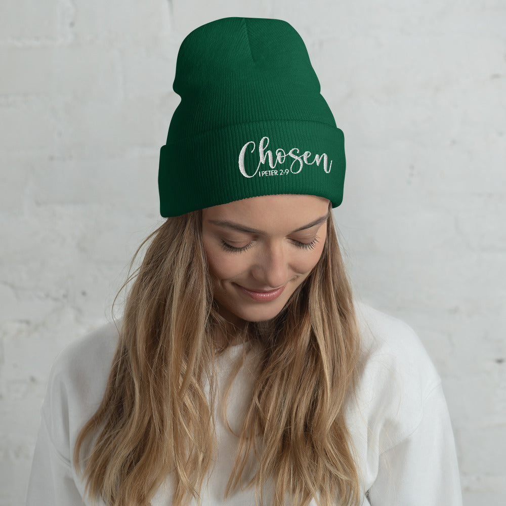 Chosen Embroidered Cuffed Beanie (Unisex) - Humble & Faithful Co.