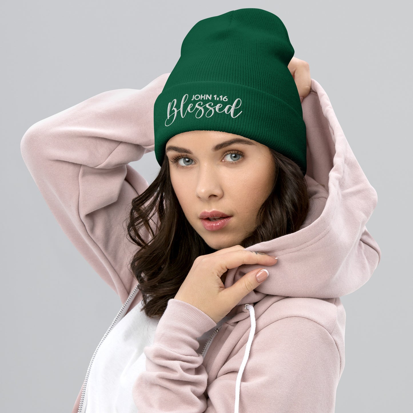 Blessed Embroidered Cuffed Beanie (Unisex) - Humble & Faithful Co.