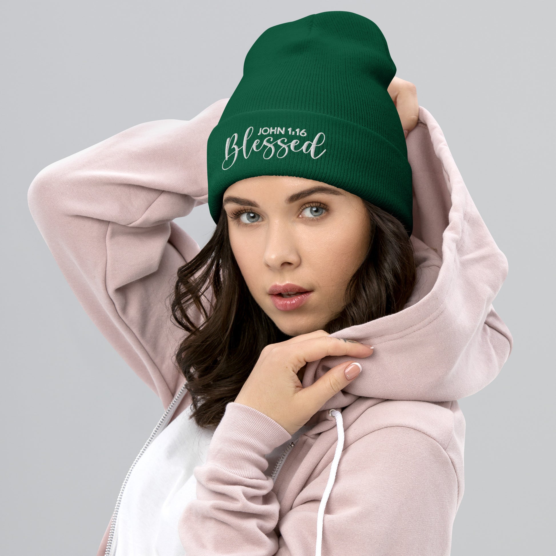 Blessed Embroidered Cuffed Beanie (Unisex) - Humble & Faithful Co.