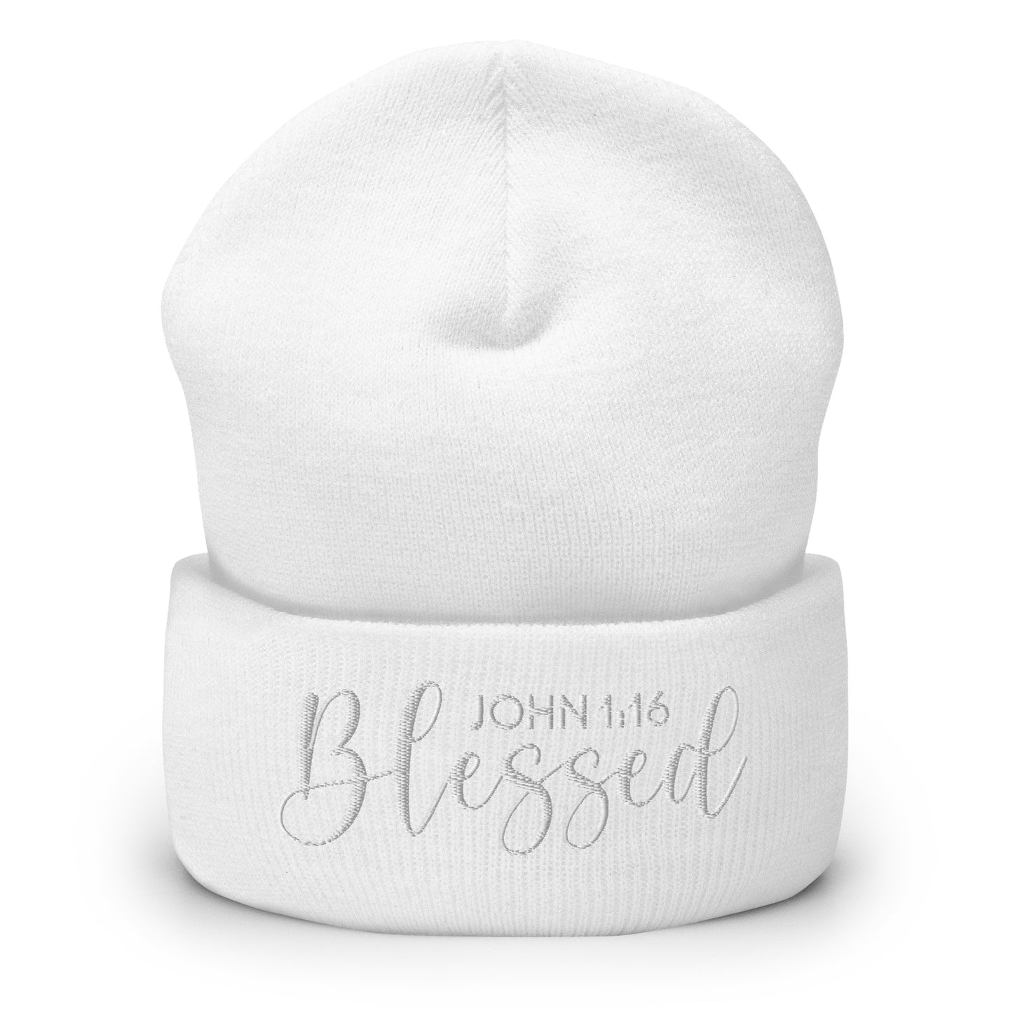 Blessed Embroidered Cuffed Beanie (Unisex) - Humble & Faithful Co.