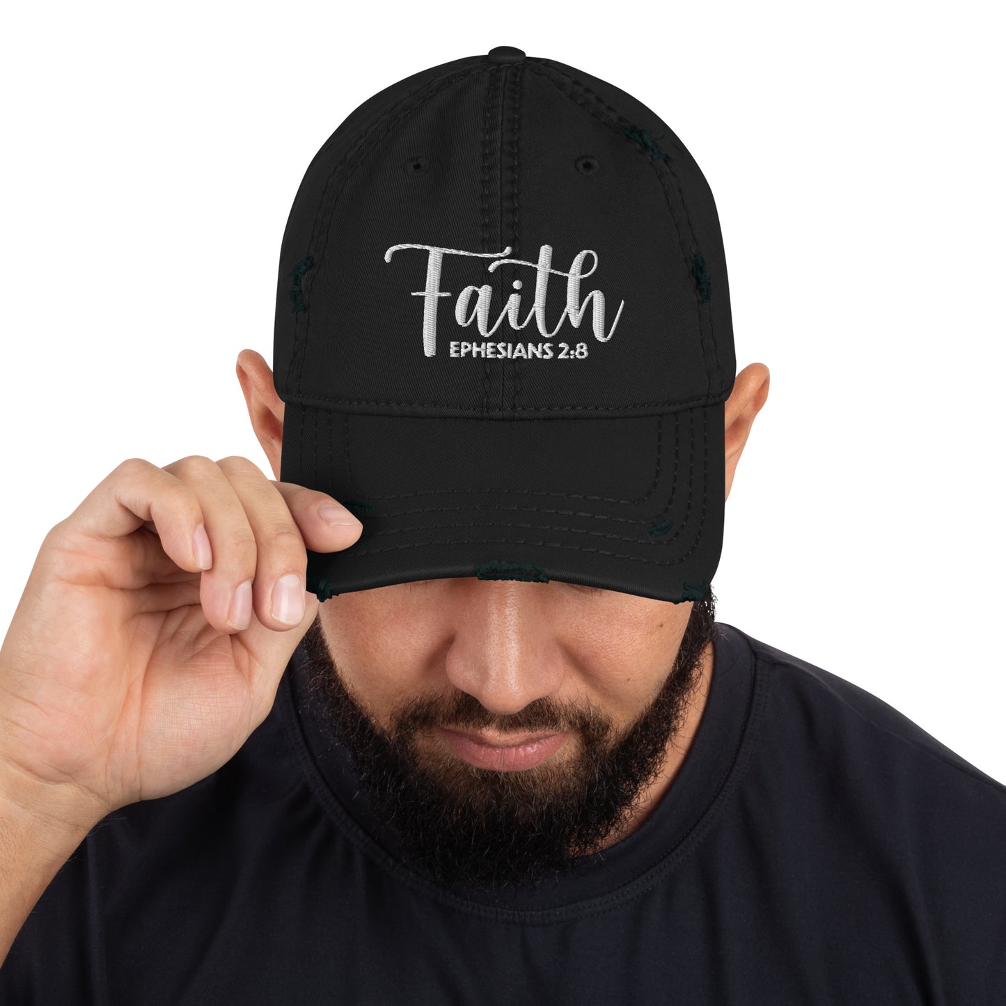 Faith Distressed Dad Hat (Unisex) - Humble & Faithful Co.