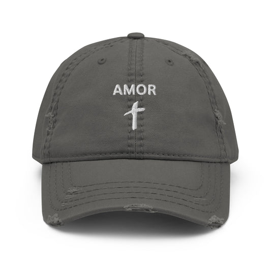 Distressed "Amor" Dad Hat (Unisex) - Humble & Faithful Co.