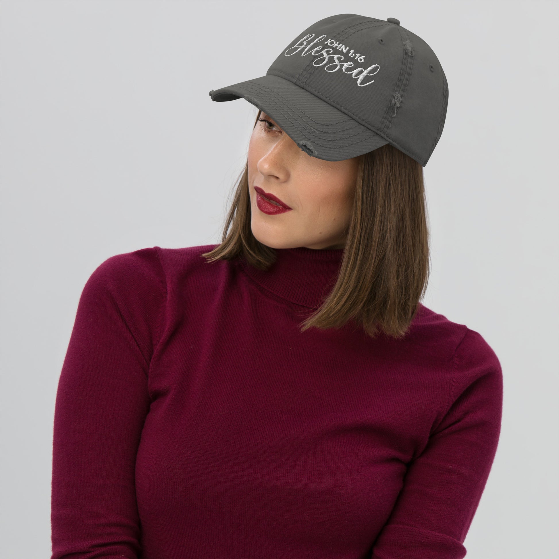 Blessed Distressed Dad Hat (Unisex) - Humble & Faithful Co.