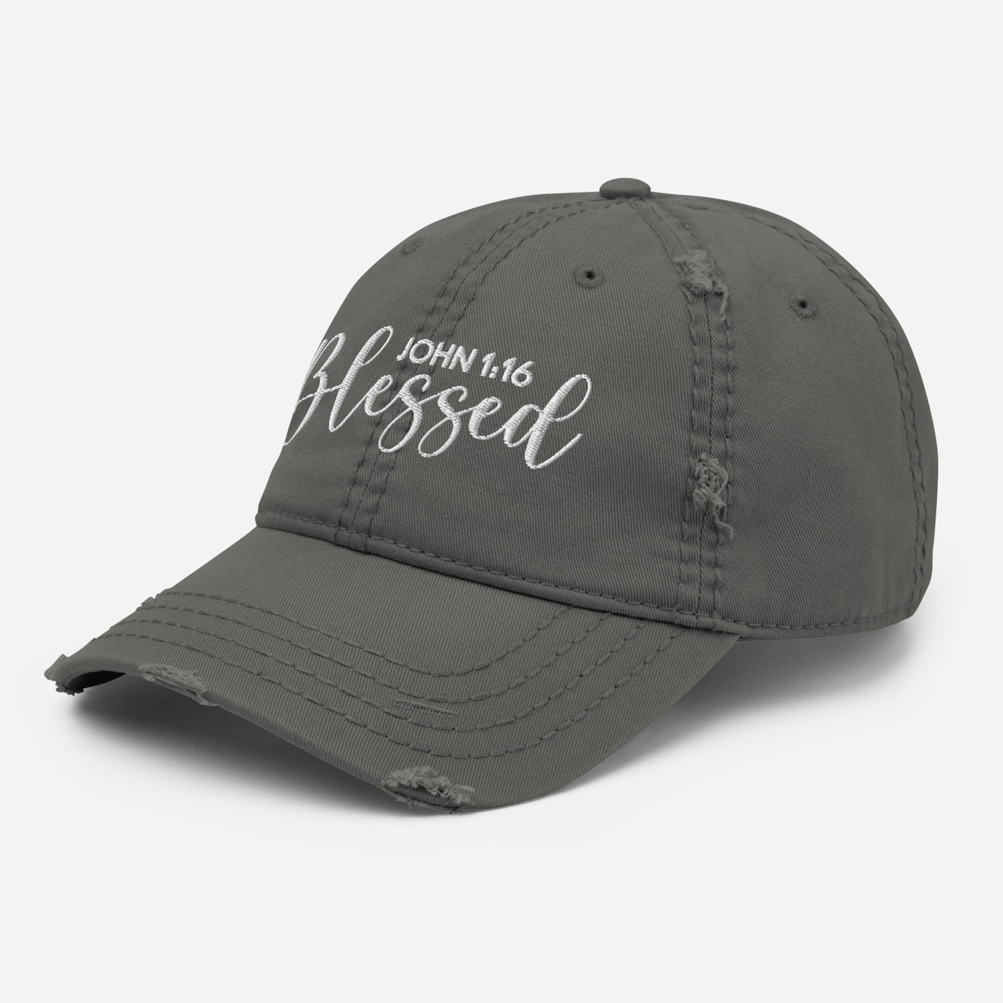 Blessed Distressed Dad Hat (Unisex) - Humble & Faithful Co.