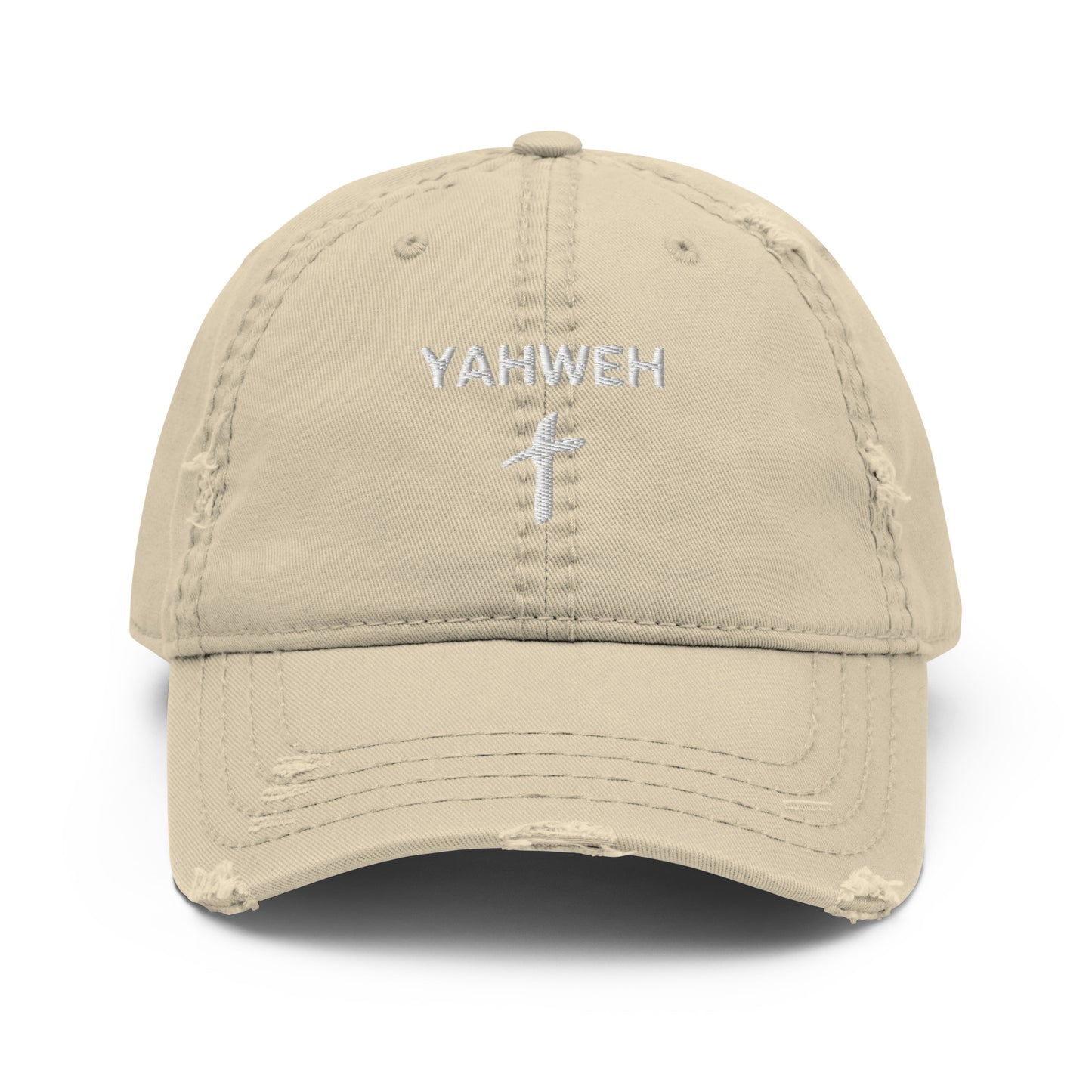Distressed "Yahweh" Dad Hat (Unisex) - Humble & Faithful Co.
