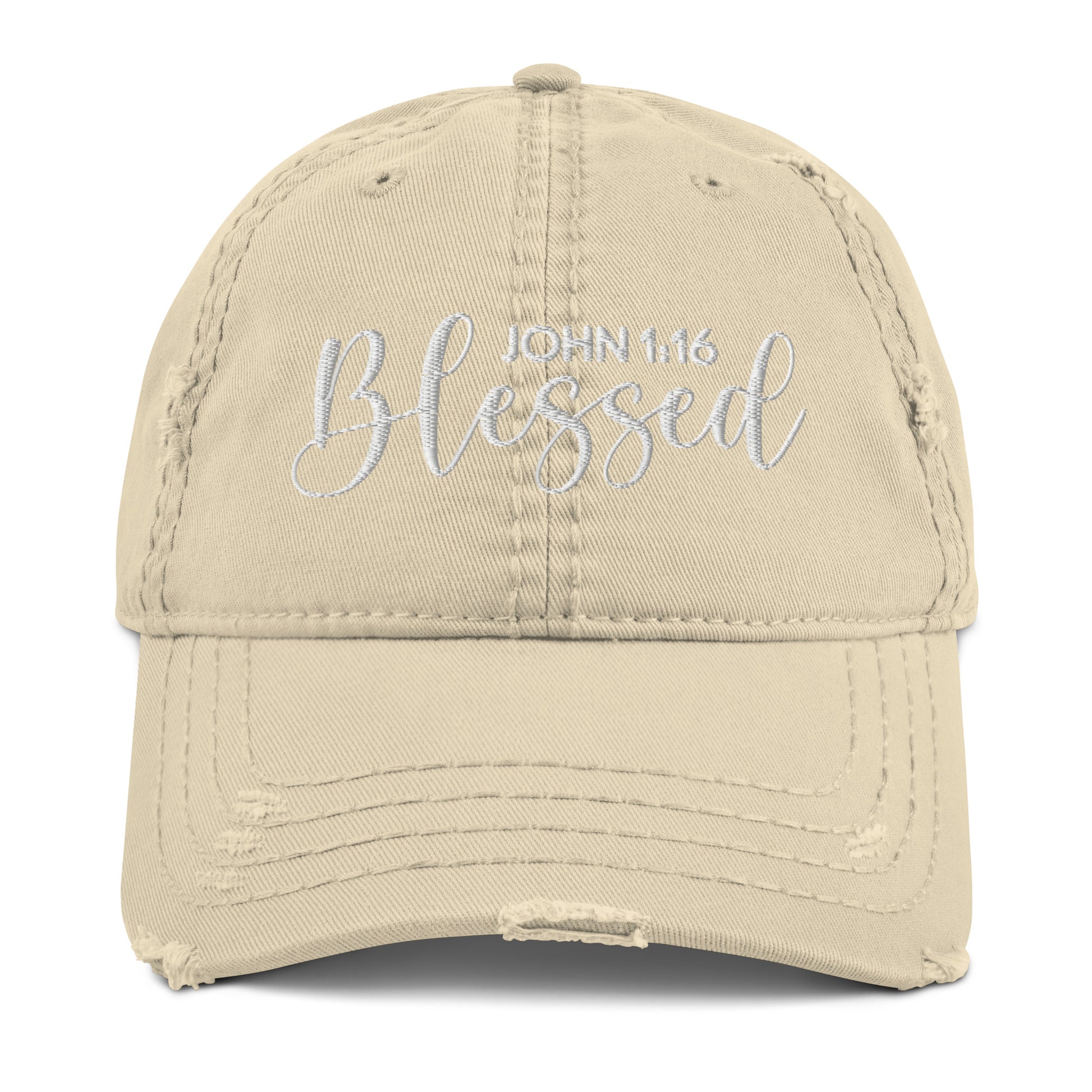 Blessed Distressed Dad Hat (Unisex) - Humble & Faithful Co.