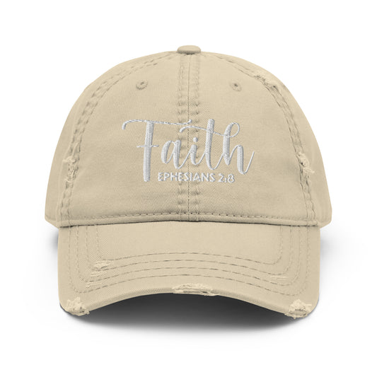 Faith Distressed Dad Hat (Unisex) - Humble & Faithful Co.
