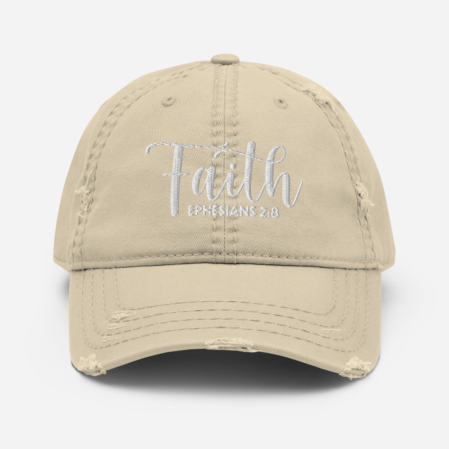 Faith Distressed Dad Hat (Unisex) - Humble & Faithful Co.