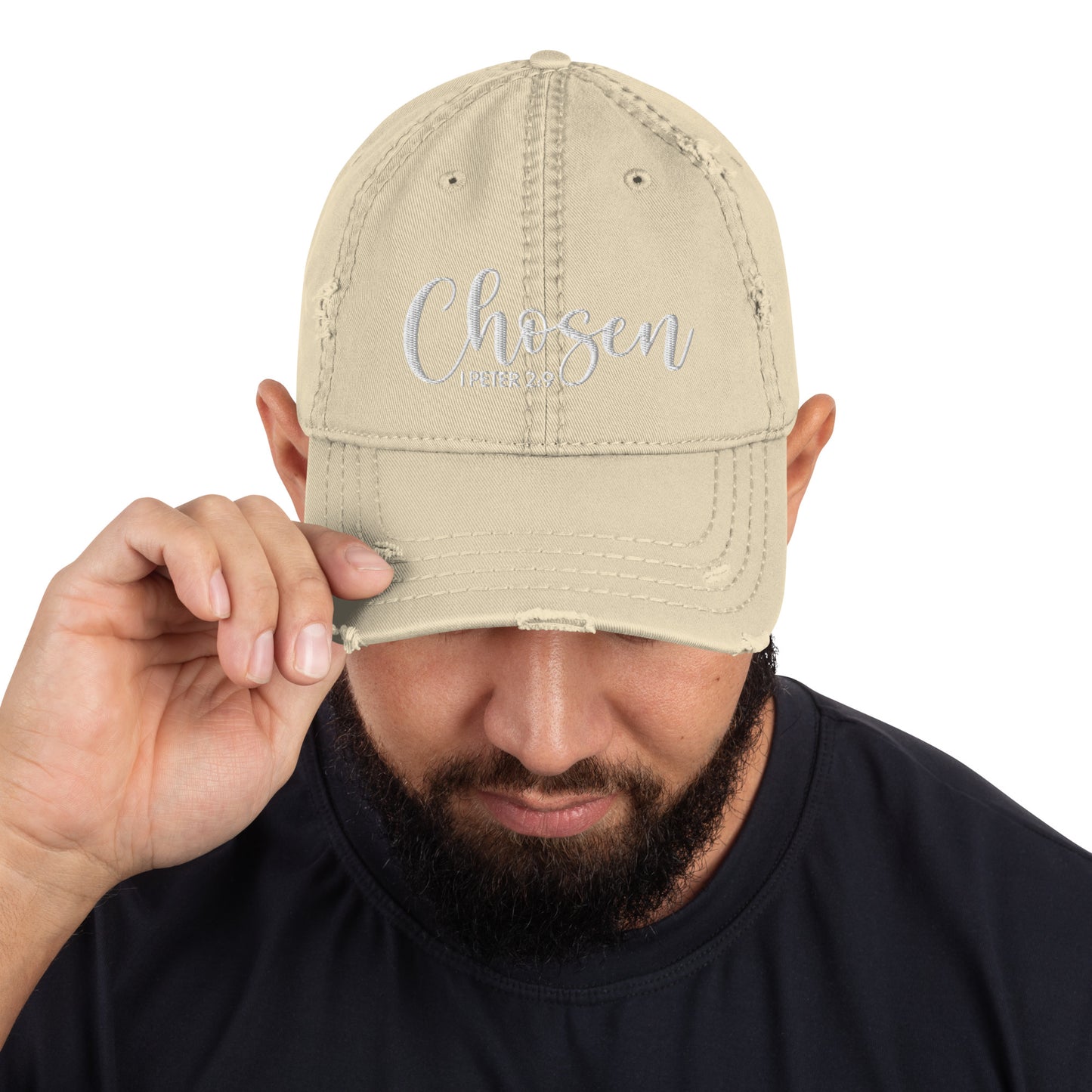 Chosen Distressed Dad Hat (Unisex) - Humble & Faithful Co.
