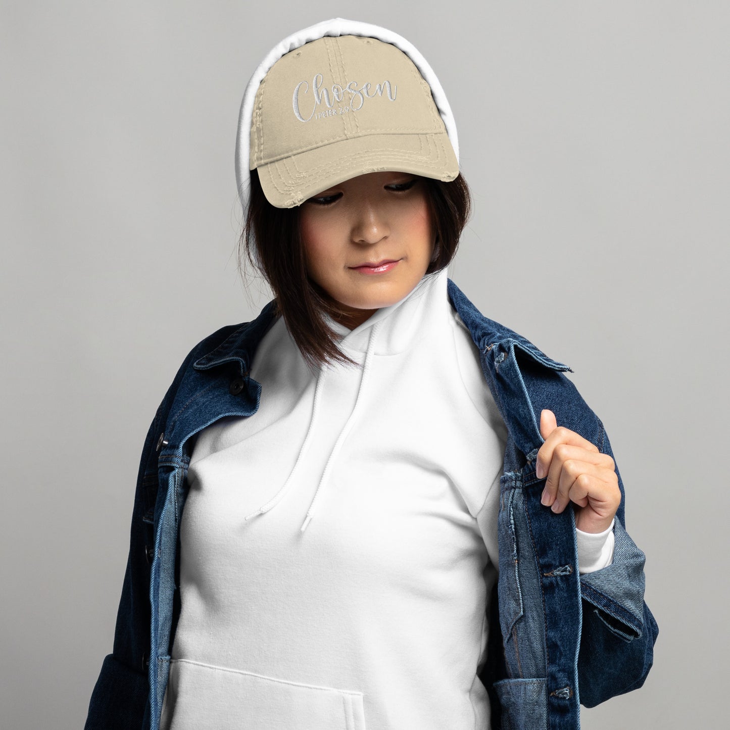 Chosen Distressed Dad Hat (Unisex) - Humble & Faithful Co.
