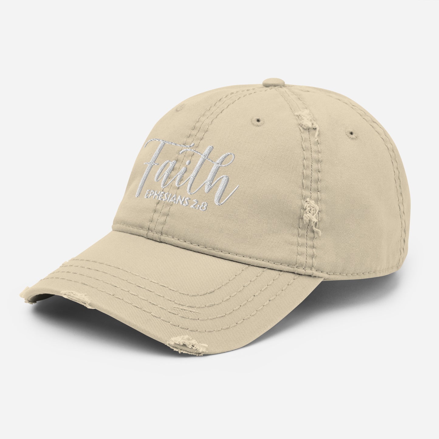 Faith Distressed Dad Hat (Unisex) - Humble & Faithful Co.