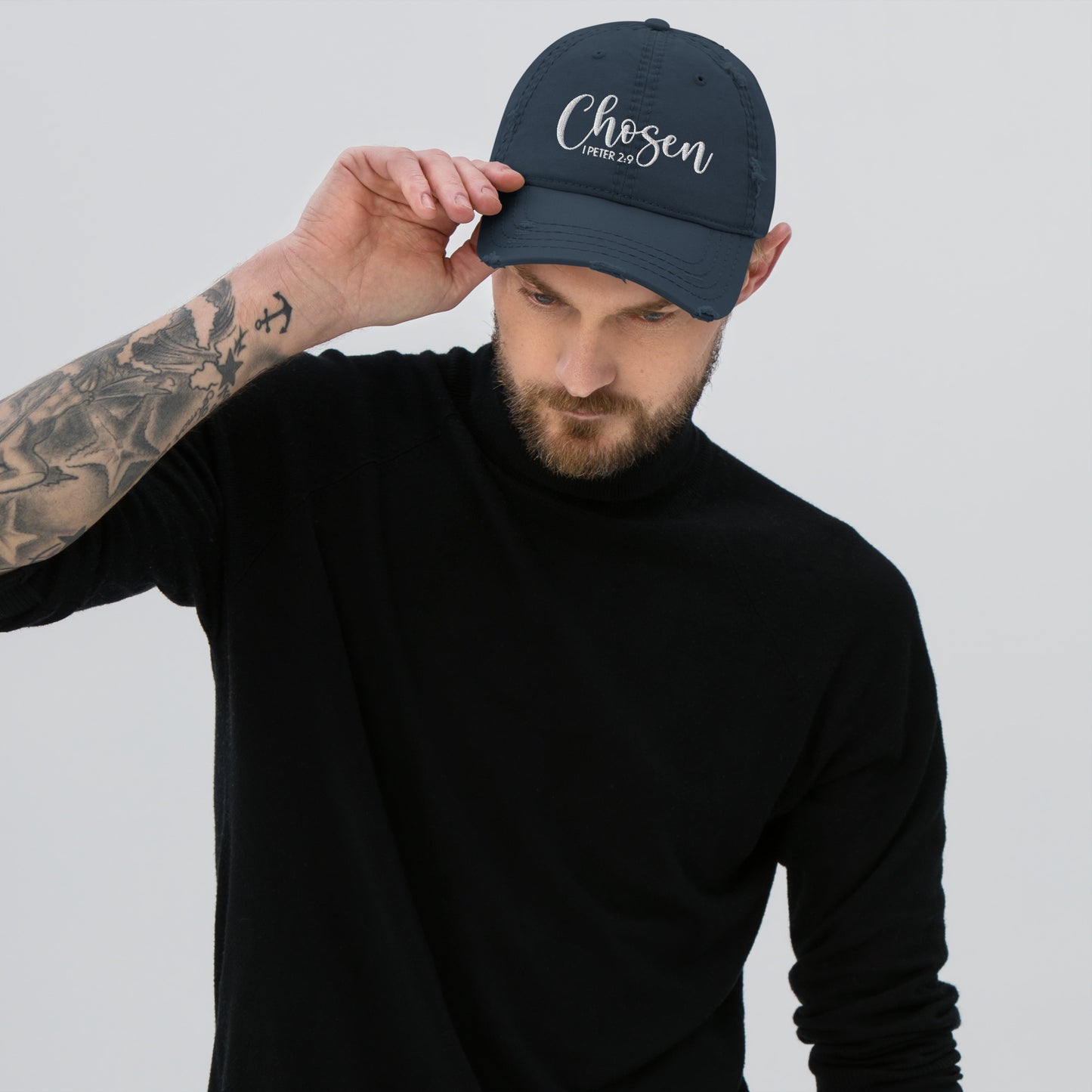 Chosen Distressed Dad Hat (Unisex) - Humble & Faithful Co.