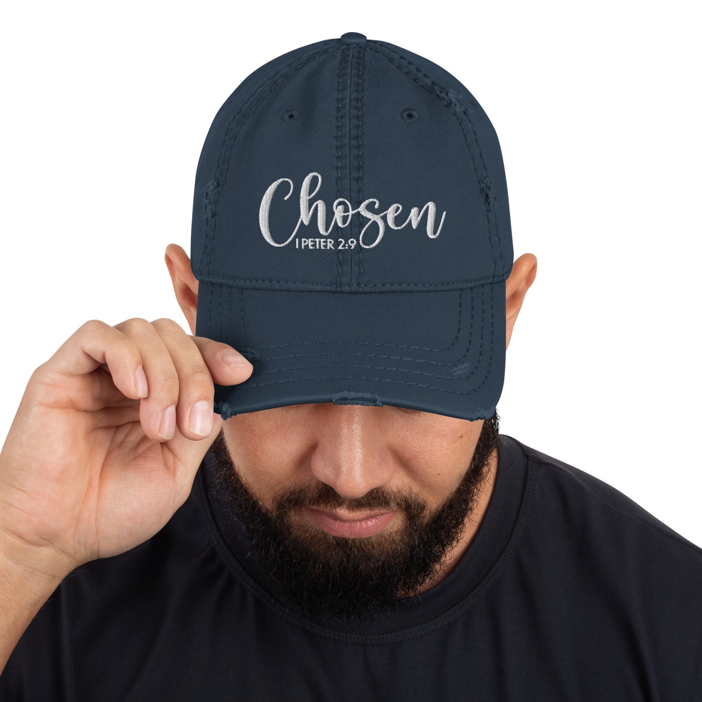 Chosen Distressed Dad Hat (Unisex) - Humble & Faithful Co.