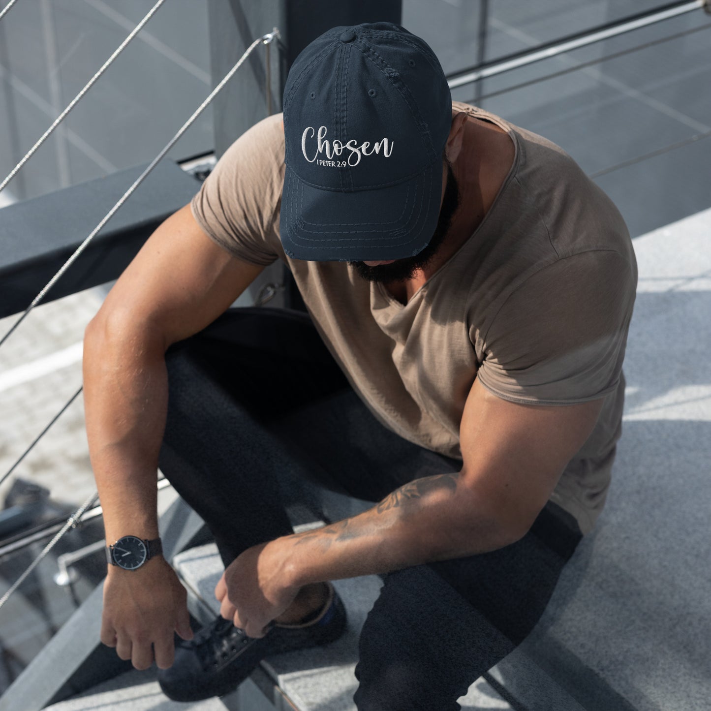 Chosen Distressed Dad Hat (Unisex) - Humble & Faithful Co.