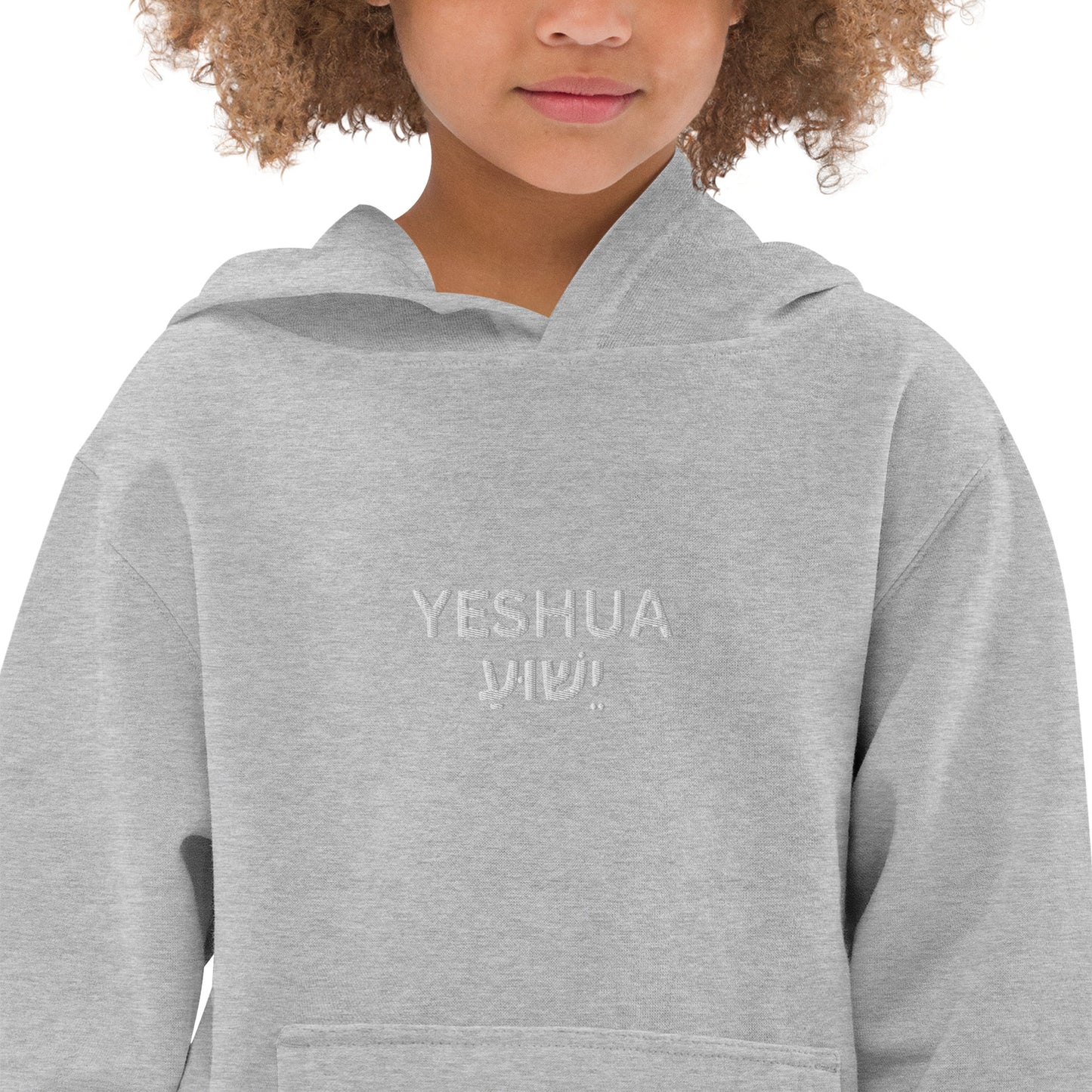 Kids Embroidered "Yeshua" Fleece Hoodie - Humble & Faithful Co.